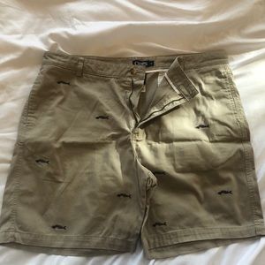 Chaps kahki shorts with fish pattern